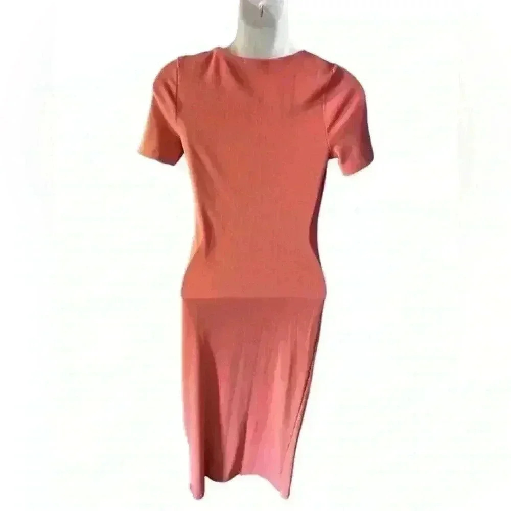 Primark Coral Rubbed Short‎ Sleeve Andre Dress, US 6 - Picture 8 of 8